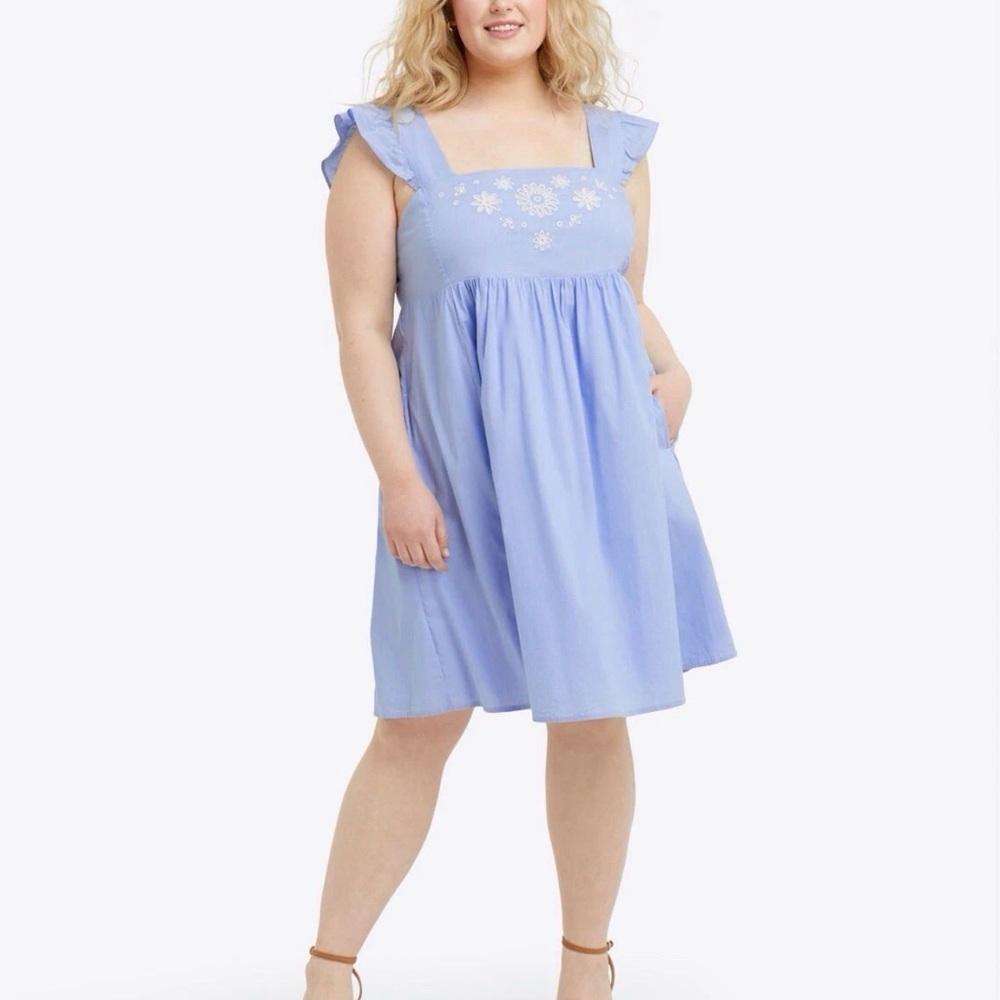 Draper James Light Blue Floral Mini Dress